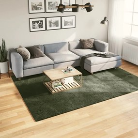 vidaXL Tapete pelo curto macio lavável HUARTE 200x280cm verde-floresta