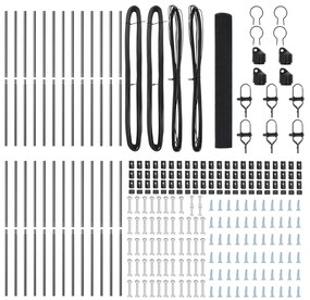 Cerca de Fio Soldado com 13 Postes Cinza 1x50 m Aço