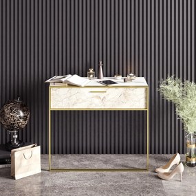Aparador Polka – Dourado e Branco – 90 cm x 76,8 cm x 38,5 cm