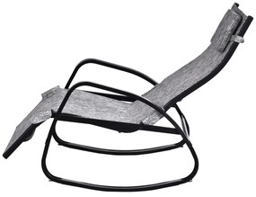 Cadeira de balanço ao ar livre com encosto e apoio para pés Ajustável em cinza
