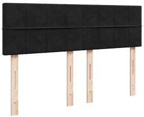 Cama com molas/colchão 140x200 cm veludo preto