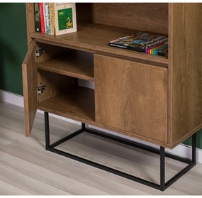 Conjunto de Mobiliário de Sala Laxus – Noz/Preto – 90x39x40 cm