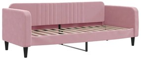 Sofá-cama com gavetão e colchões 80x200 cm veludo rosa