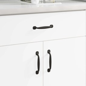 vidaXL Maçaneta de Móveis 12 pcs Preto 130 x 19,4 x 22,3 mm Alumínio