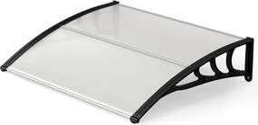 Toldo Exterior para Portas e Janelas, 100,5 x 76 x 23 cm, Estrutura com Barras Metálicas, Transparente