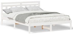 Estrutura da Cama Branco 140 x 200 cm Madeira de pinho maciça
