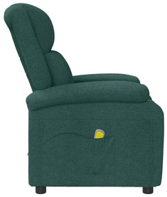 Poltrona de massagens tecido verde-escuro