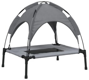 Cama para cães com toldo tecido oxford e aço antracite