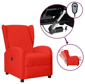 vidaXL Poltrona reclinável elétrica couro artificial vermelho
