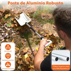 Pá para neve leve com cabo ergonómico e haste de alumínio resistente para entradas de carros, calçadas, jardins Branca