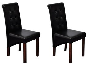 60623 vidaXL Cadeiras de jantar 2 pcs couro artificial preto