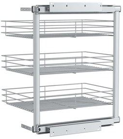 Unidade cestos arame para cozinha 3 pcs 47x35x56 cm prateado