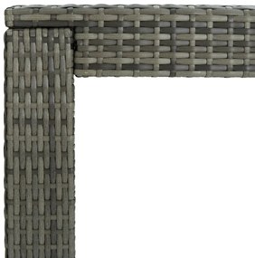 Mesa de bar para jardim 140,5x60,5x110,5 cm vime PE cinzento