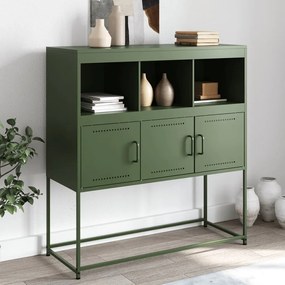 vidaXL Aparador 100,5x39x107 cm aço verde-azeitona