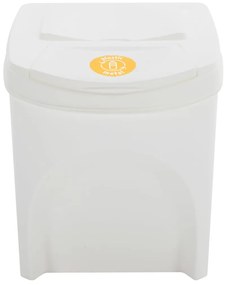 Caixotes do lixo empilháveis 4 pcs 100 L polipropileno branco