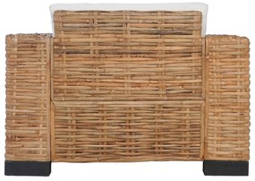 2 pcs conjunto de sofás com almofadões vime natural