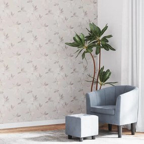 vidaXL Papel parede 3D c/ padrão flores 10x0,53 m não-tecido cinza