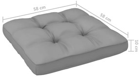 6 pcs conj. lounge paletes c/ almofadões pinho impregnado cinza