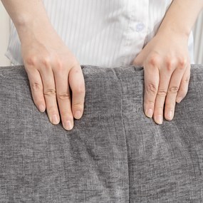 Sofá Chaise Longue Sofá em Forma de L Estofado em Poliéster Sofá de Canto Reversível 186x130x84 cm Cinzento Escuro