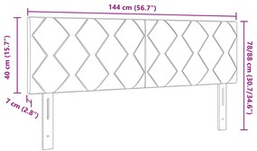 Cabeceira vidaXL Design de Blocos de Diamante Preto 140 cm Veludo