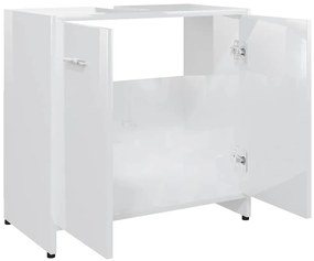 Armário casa de banho derivados de madeira branco brilhante