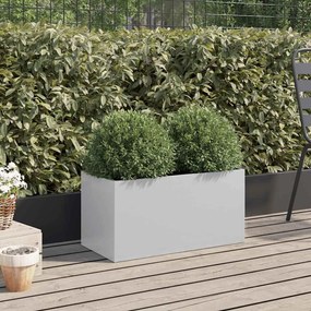 Vaso/floreira 62x30x29 cm aço galvanizado prateado