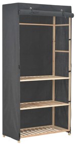 vidaXL Roupeiro com 3 prateleiras 79x40x170 cm tecido cinzento