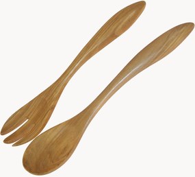 Talheres de salada em madeira de oliveira Terra, conjunto de 2