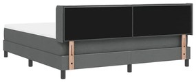 Cama Box com Colchão , Cinza Escuro, 180 x 200 cm, Tecido.
