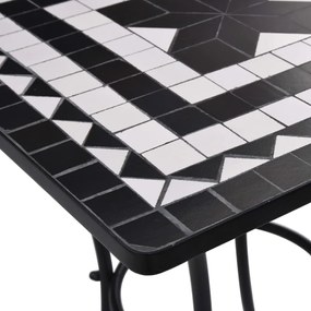 3 pcs conjunto bistro em mosaico azulejos cerâmica preto/branco