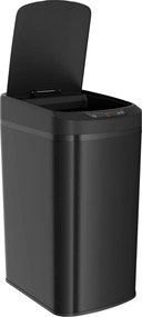 HOMCOM Lixeira de Cozinha Automática 12 L em Aço Inoxidável, Lixeira com Sensor com Tampa, 28 x 22 x 41 cm, Preto | Aosom Portugal