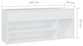 Banco sapateira 105x30x45 cm contraplacado branco