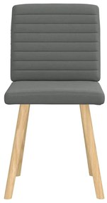 Cadeiras de jantar 2 pcs tecido cinzento-escuro