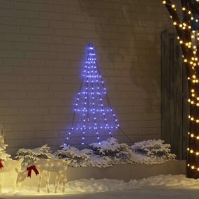 vidaXL Árvore de Natal LED com 112 LEDs Azul 182 cm Metal