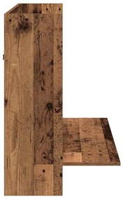 Secretária Montada na Parede Carvalho Antigo 105x48x75 cm Madeira Enge