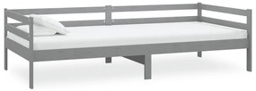 Sofá-cama com colchão 90x200 cm pinho maciço cinzento