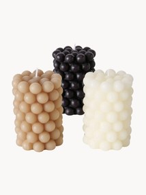 Velas cilíndricas Pearls, 3 uni., Alt 10 cm