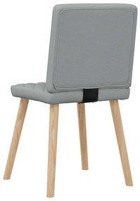 Cadeiras de jantar 6 pcs tecido cinzento-claro