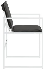 Cadeiras de jardim c/ almofadões 4 pcs aço e textilene branco