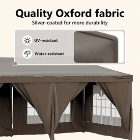 Tenda p/ festas dobrável c/ paredes laterais cinza-acastanhado