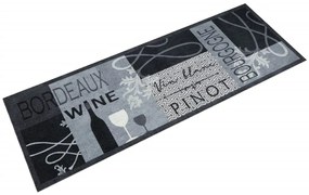Tapete de cozinha lavável 60x180 cm veludo padrão vinho cinza