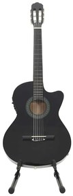 12 pcs conjunto de guitarra com equalizador e 6 cordas preto