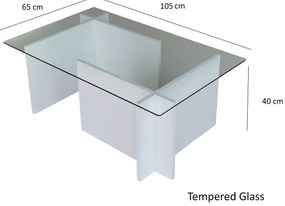 Mesa de Café Escape - Branca - 105x40x65 cm