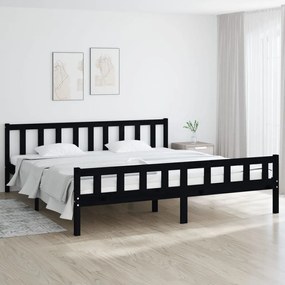 Estrutura de cama 160x200 cm madeira maciça preto