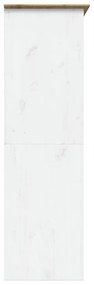 Roupeiro BODO 146x53,5x173 cm pinho maciço branco e castanho