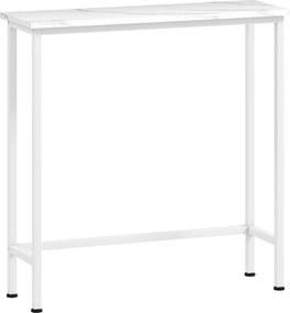 HOMCOM Mesa de consola, mesa de corredor com pés reguláveis, tiras anti-tombamento 75 x 24 x 76 cm para espaço reduzido, Branco | Aosom Portugal