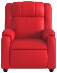 Poltrona de massagens reclinável couro artificial vermelho