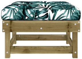 Apoios de pés p/ jardim c/ almofadões 2 pcs pinho impregnado