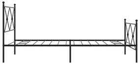 Estrutura de cama com cabeceira e pés 100x190 cm metal preto