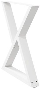 Mesa de jantar pernas 2 pcs 70x(72-73,3)cm aço branco